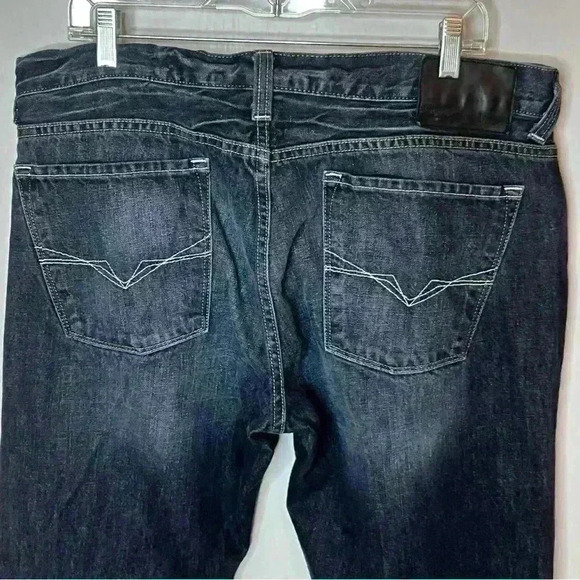 Guess Rebel Straight Leg Denim Jeans Mens 38x30 Dark Wash Blue 5 Pocket Casual - Picture 7 of 11